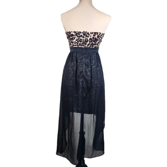 Mystic Vintage Medium Y2K Leopard Cheetah Print Black Dress - Picture 3 of 5